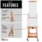 Double Rocker Crank Heavy Duty Extra Large Wooden Studio Floor Standing Easel - Double Mast Adjustable H-Frame Art Easel for Painting, Canvas Holder, Display Stand with Locking Wheels